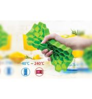 Honeycomb Ice Cube Tray Silicone Flexible - Stackable Hexagon Shape Easy Release Lid, BPA Free Non-Stick for Cocktails Juice Freezer Safe, Premium Kitchen Tool Dishwasher Safe UAE Party Essential 